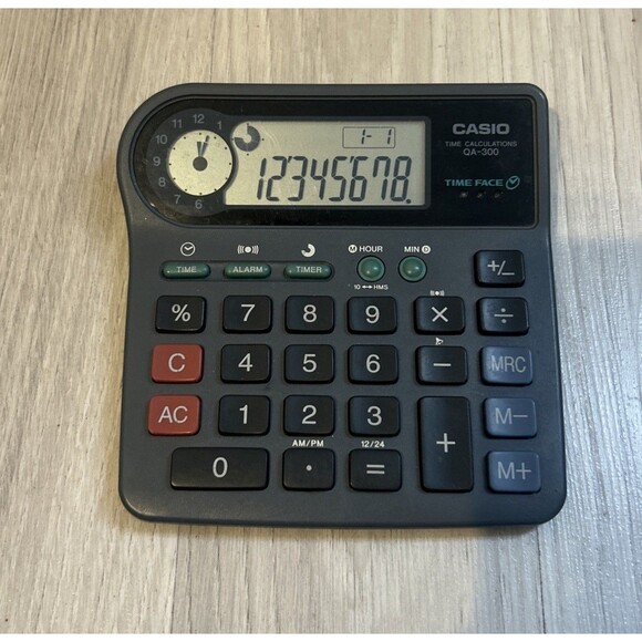 Casio Other - Vintage Casio Time Face QA-300 Calculator-Gray/ Works Great/